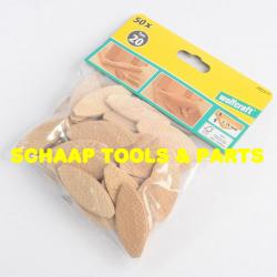 Houtverbindingsplaat lamellen Type 20 maat 61 x 23 x 4 mm per 50 verpakt | 2923